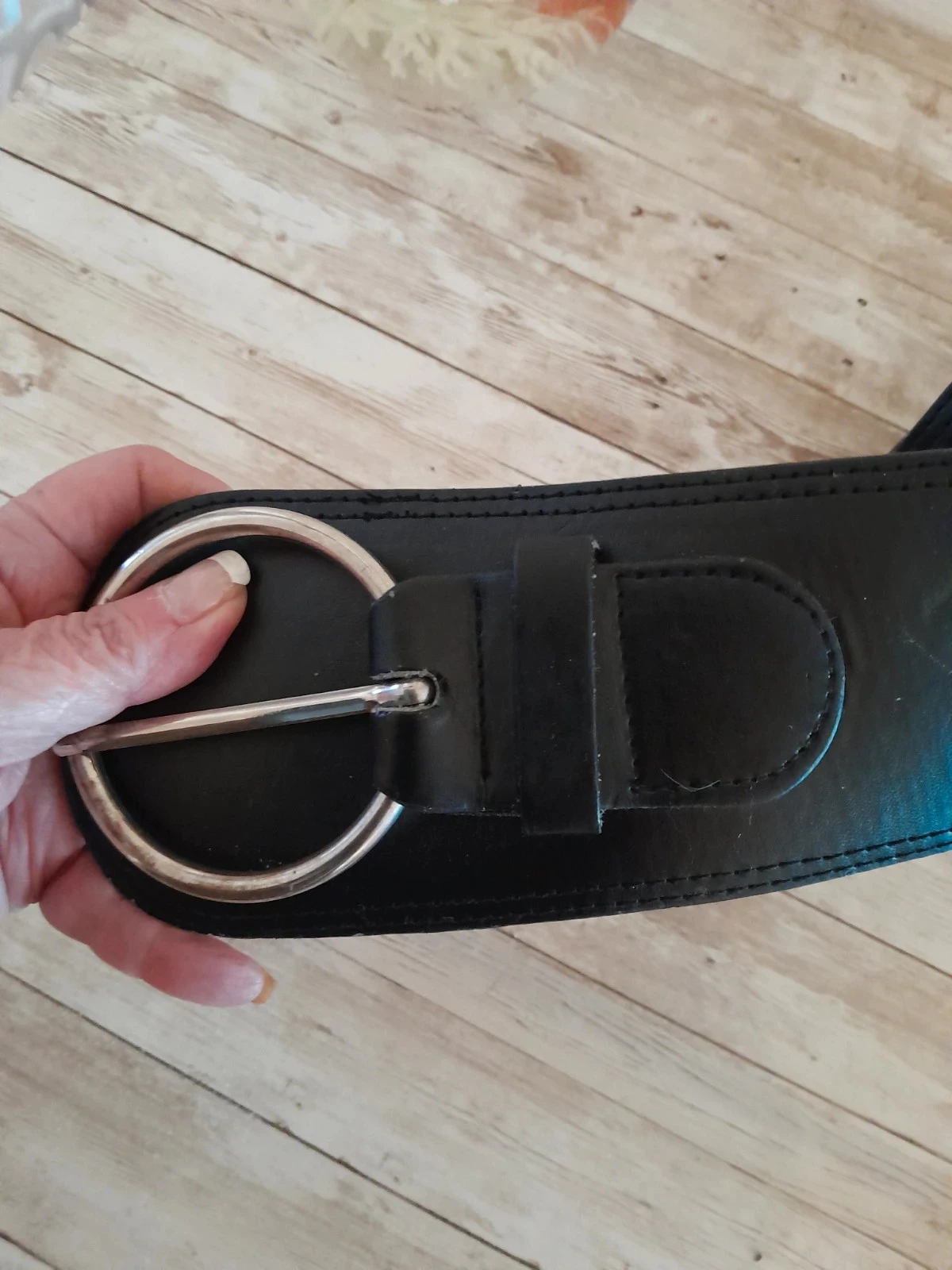 Zwarte riem voor dames, kunstleer – photo 2